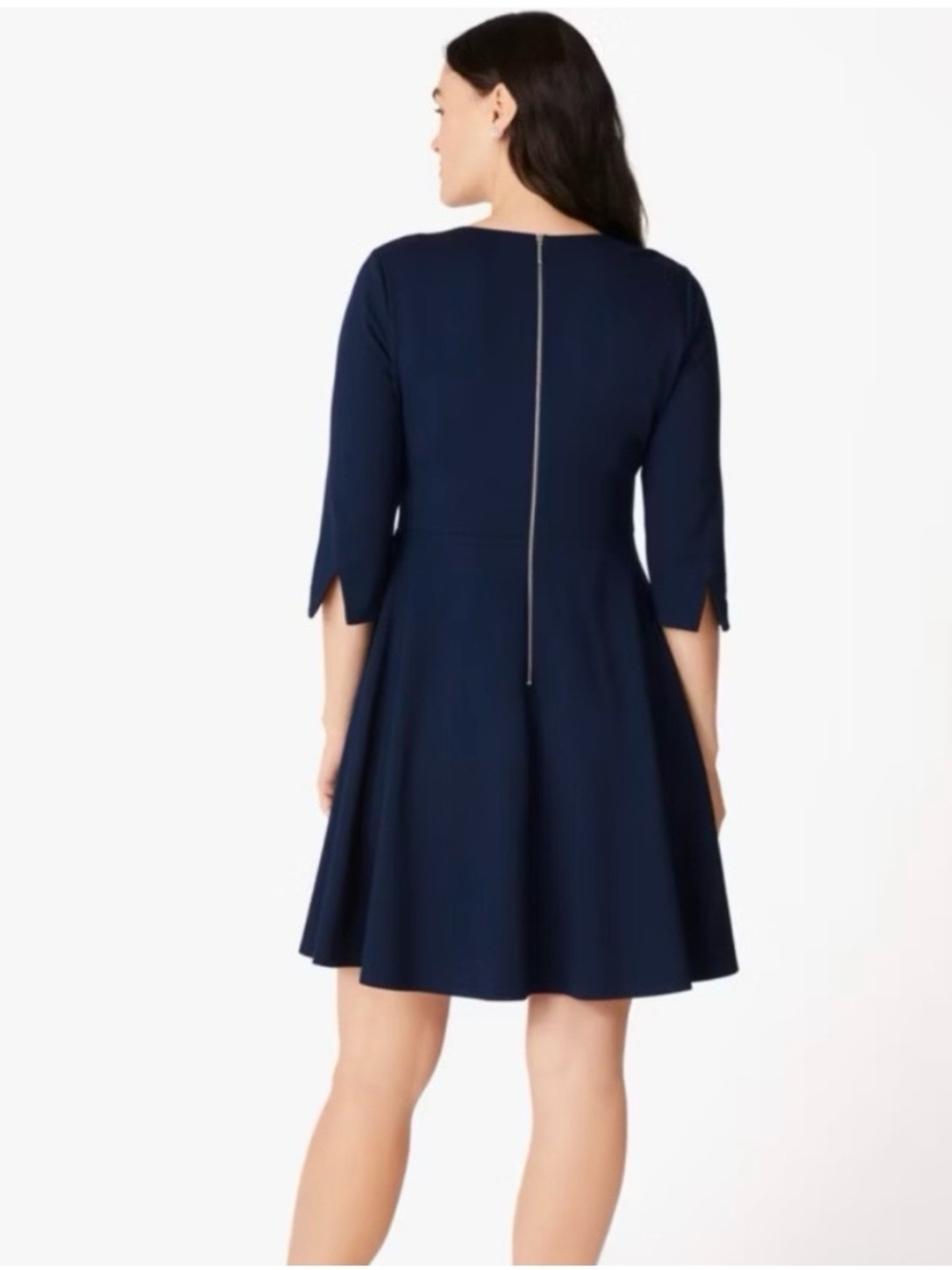 Kate Spade A-line Dress Pearl Bows Women’s XL Navy Blue Stretch Pockets Dressy - Picture 2 of 15